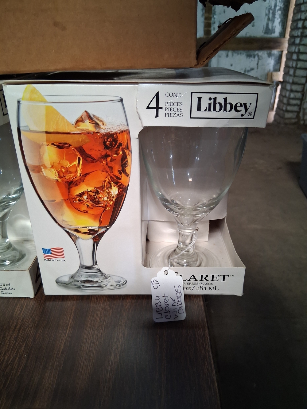 Libbey Clear Claret Goblets - Set of 4